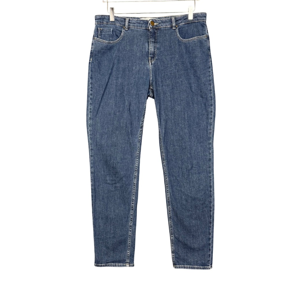The White Company Jeans US 10 Blue Brompton Boyfriend Organic Cotton White Label